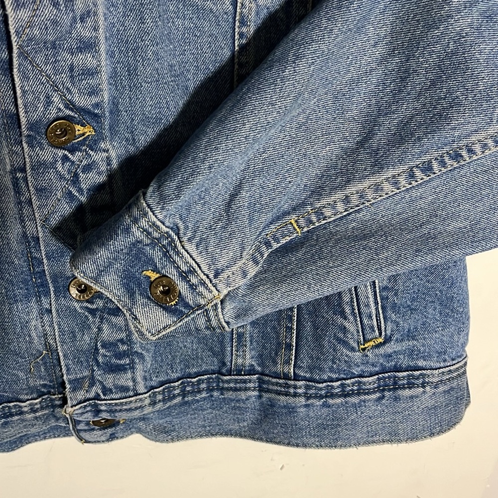 LEE DUNGAREES Vtg 90s USA Made Stonewash Denim Blue Jean Jacket Mens XXL - Picture 3 of 8